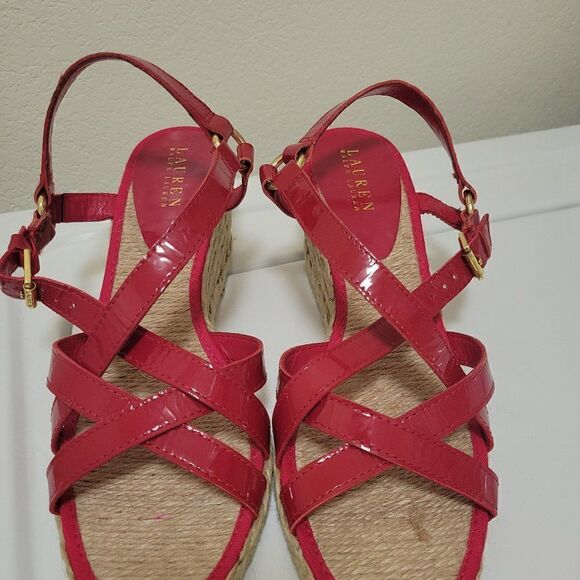 Ralph Lauren Sandal Wedge Shoe - Picture 1 of 16
